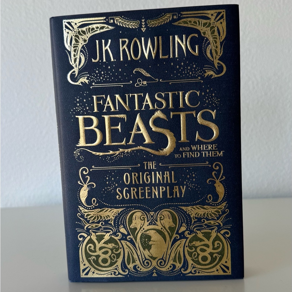 J.K. Rowling Fantastic Beasts Original Screenplay in Navy & Gold